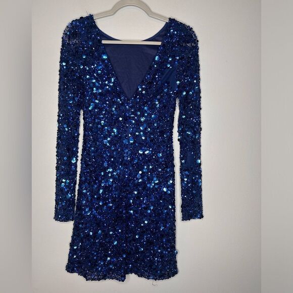 Aidan Mattie Sequin Long Sleeve Dress - Picture 4 of 7